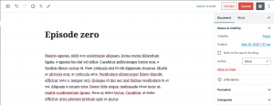 Create your first episode with PowerPress: WordPress post with show notes